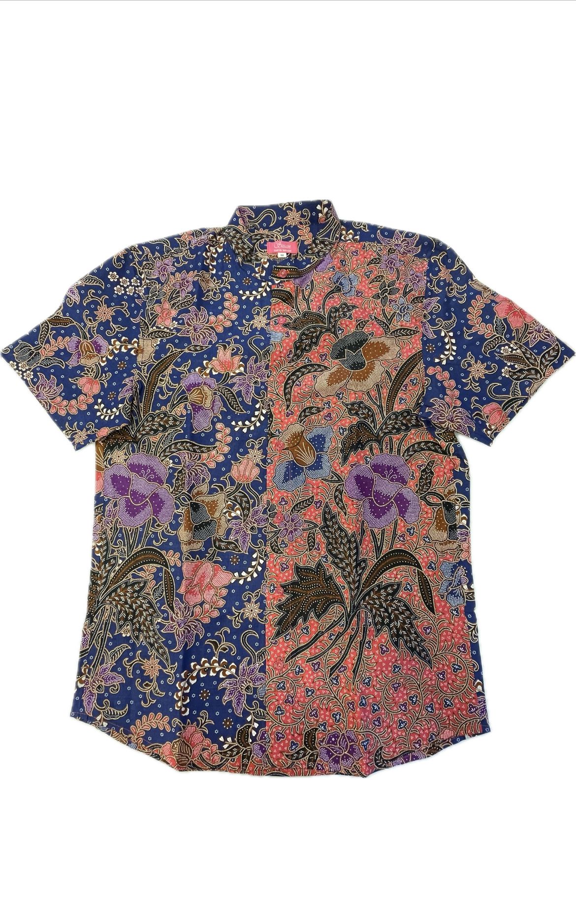 Man Batik Top Mandarin Collar Printed