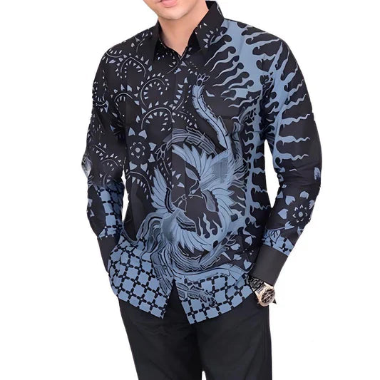 Man Long sleeve Batik Top