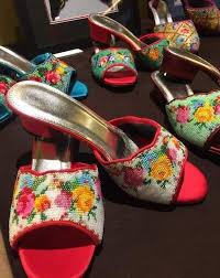 Peranakan Open Toe Fine Beaded Slippers