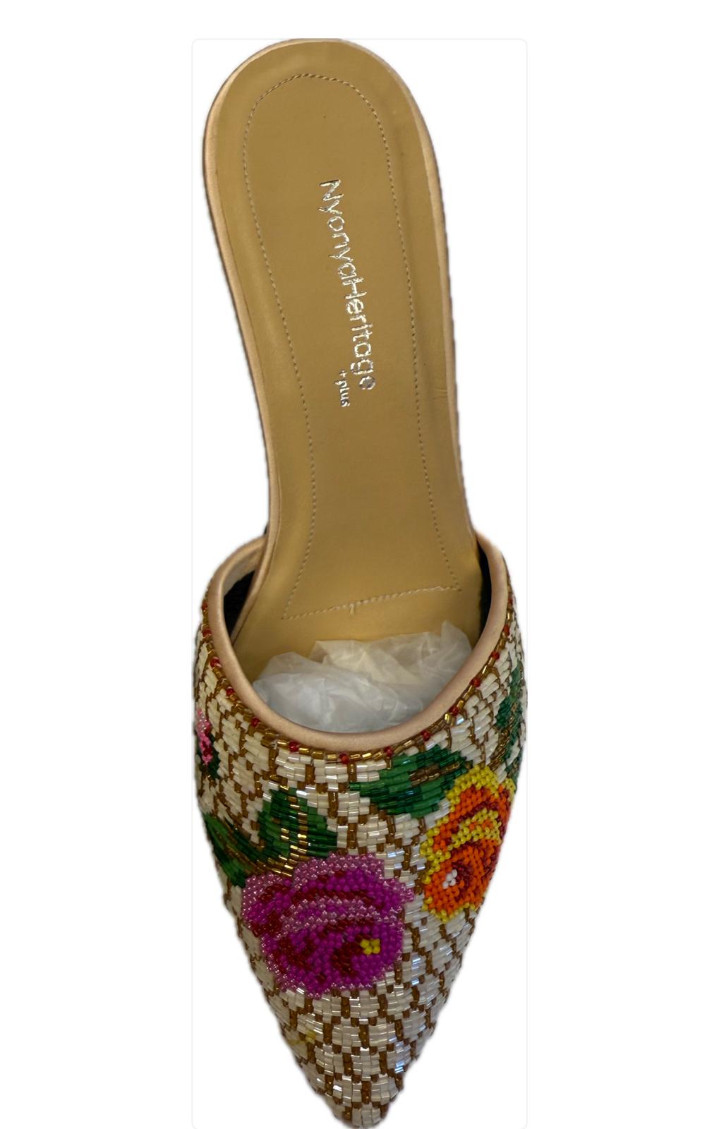 Peranakan Cover Fine Beaded Slippers