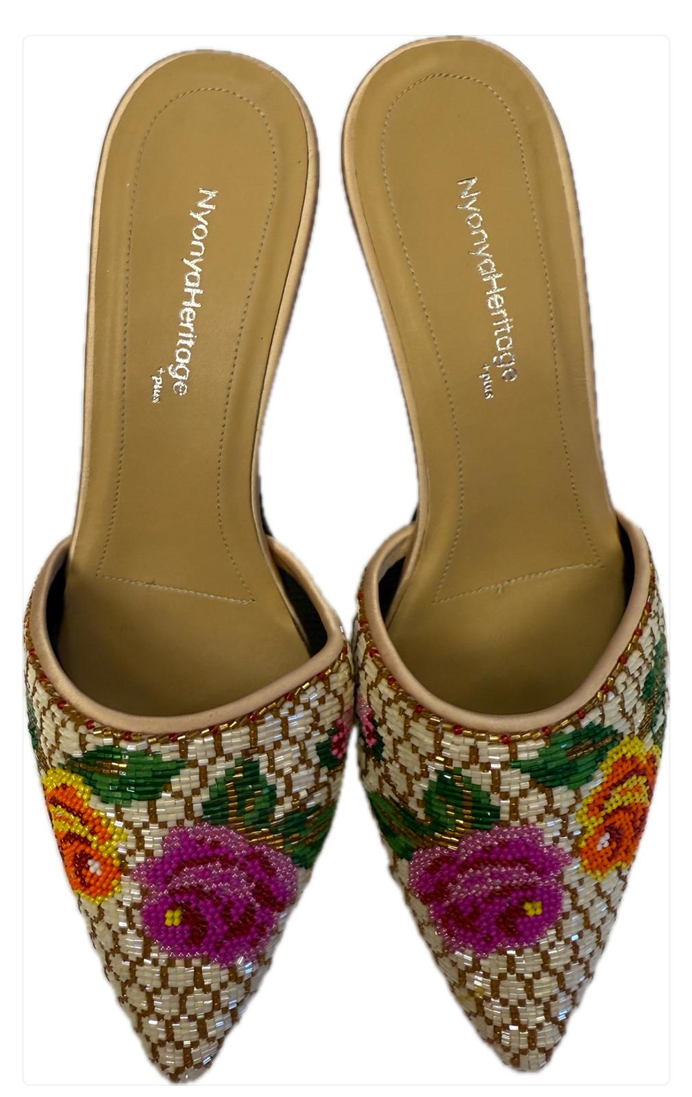 Peranakan Cover Fine Beaded Slippers