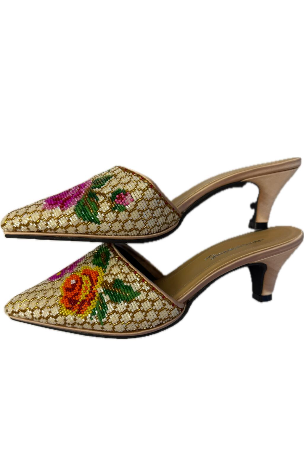 Peranakan Cover Fine Beaded Slippers