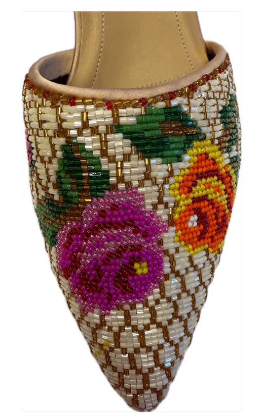 Peranakan Cover Fine Beaded Slippers