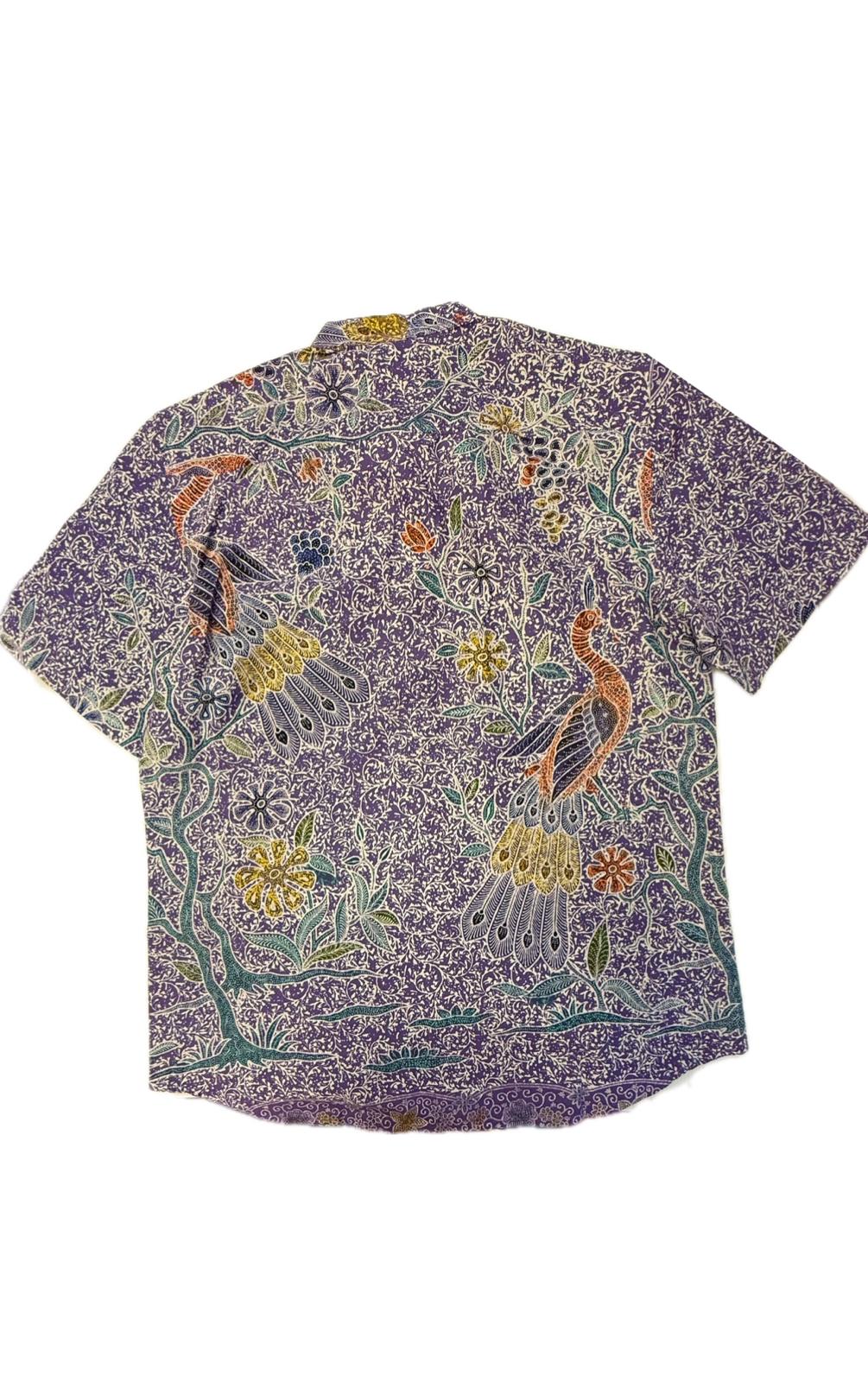 Light Purple Man Batik Hand Stamp Fabric Top